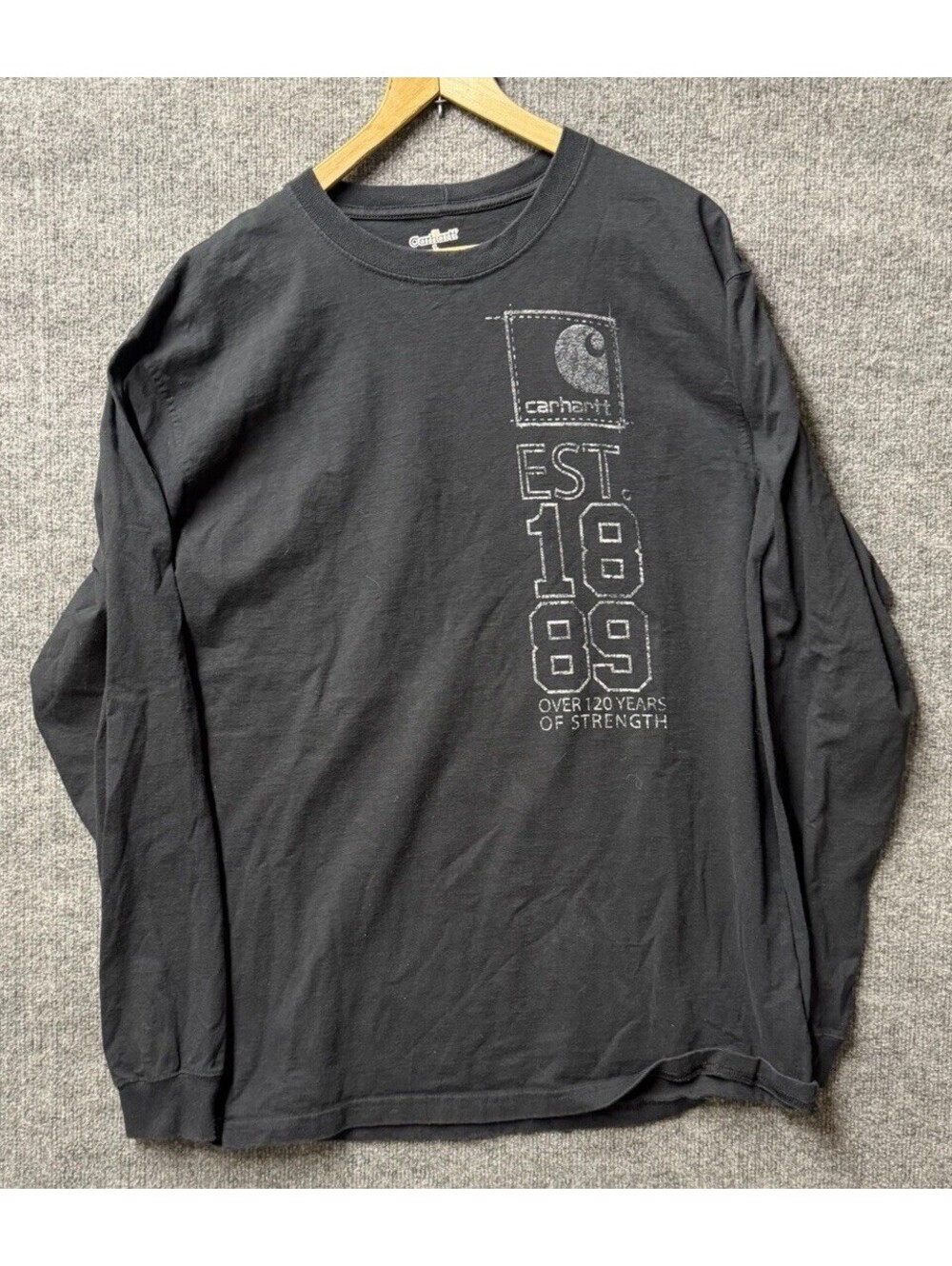 Carhartt K487 Mens LT Black 2011 1889 Graphic Long Sleeve Tee See Pics 👀
